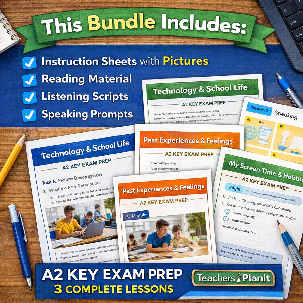 Cambridge A2 Key (KET) Exam Prep 3-Lesson ESL Bundle - Image 2