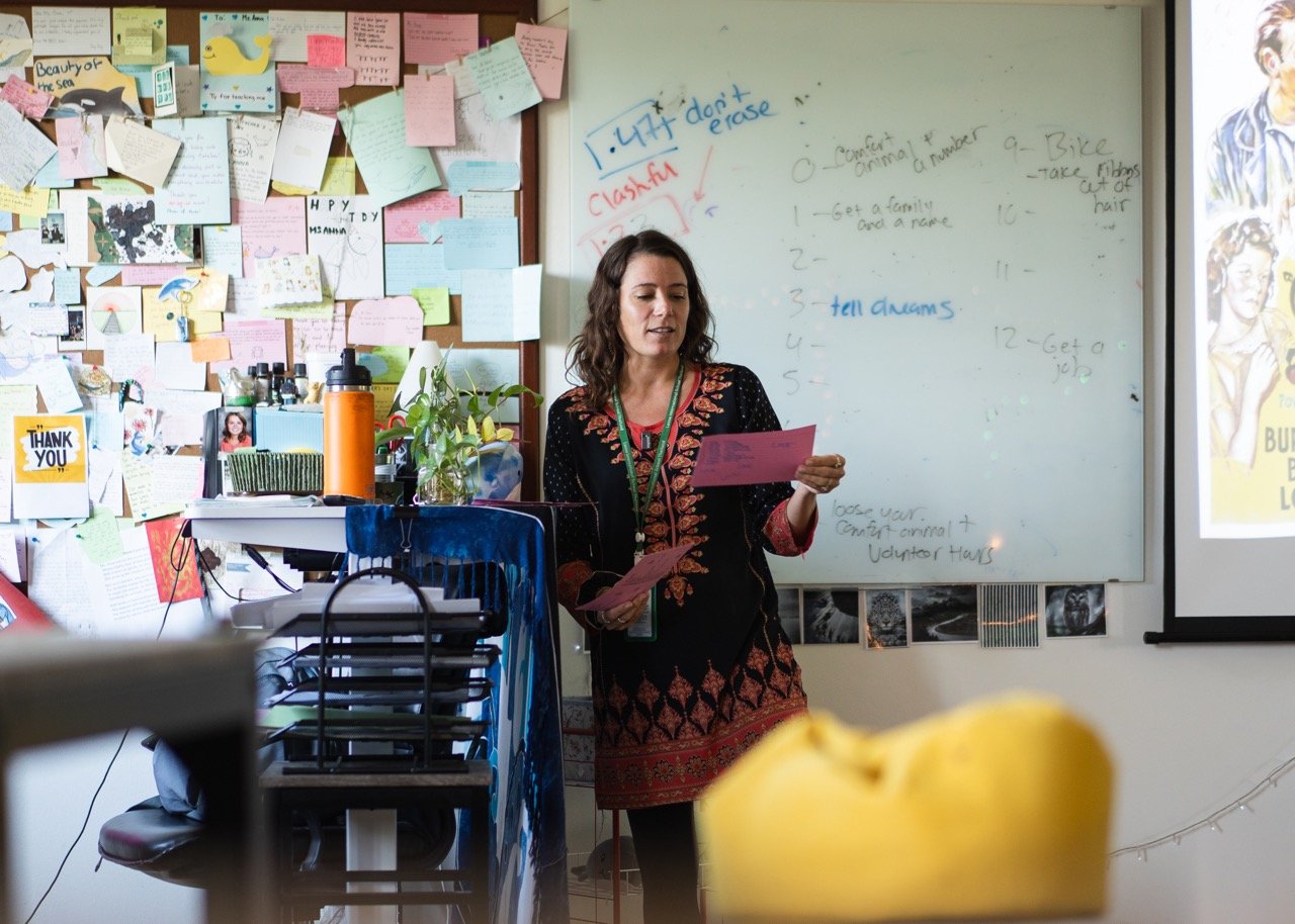 Anna in classroom teaching a lesson