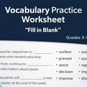 Vocabulary Worksheet Context-Based Vocabulary Practice