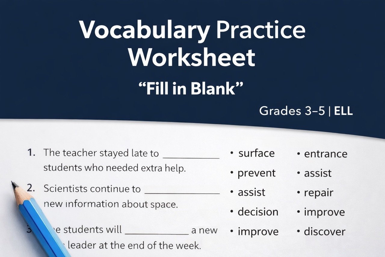 Vocabulary Worksheet Context-Based Vocabulary Practice
