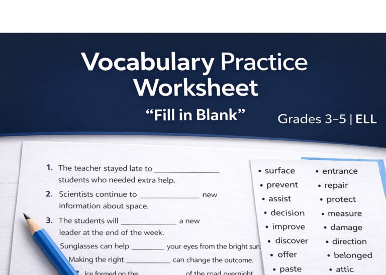 Vocabulary Worksheet Header Photo